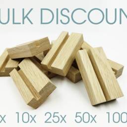 Bulk Pack Of Wood Business Card Holder From Walnut Or Oak. Dark & Oak Holder. Corporate Paper Stand - thumbnail 2