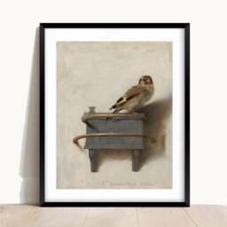 Carel Fabritius Goldfinch Print Vintage Bird Art Decor - thumbnail 2