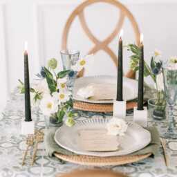 Square Ribbed Concrete Taper Candle Holder - thumbnail 2