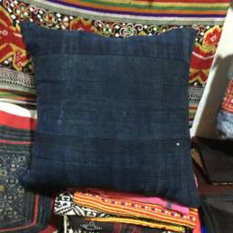 Vintage Handmade Tribal Blackhmong Embroidered Cotton Pillow Cover - thumbnail 2