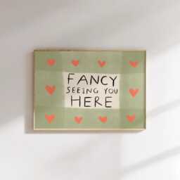 Fancy Seeing You Here Unframed Print - Hallway Prints Funny Posters Colourful Fun Poster Entrance Decor Living Room Art - thumbnail 2