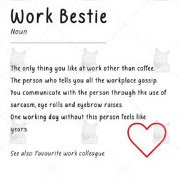 Work Bestie Definition Print, Gift, Favourite Work Colleague Present, Funny Co Worker Leaving Gift - thumbnail 2