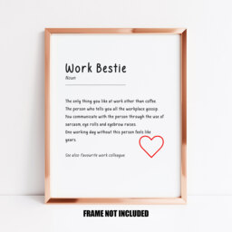 Work Bestie Definition Print, Gift, Favourite Work Colleague Present, Funny Co Worker Leaving Gift - thumbnail 1