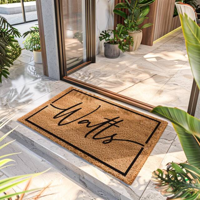 Personalized Gift - Housewarming Realtor Ideas Doormat Last Name Welcome Mat Closing Decor - image 1