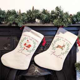 Personalised Christmas Stocking, Name Custom Family Children's Stockings, Holiday Stockings - thumbnail 1