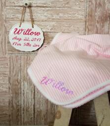 Personalized Baby Plaque & Blanket