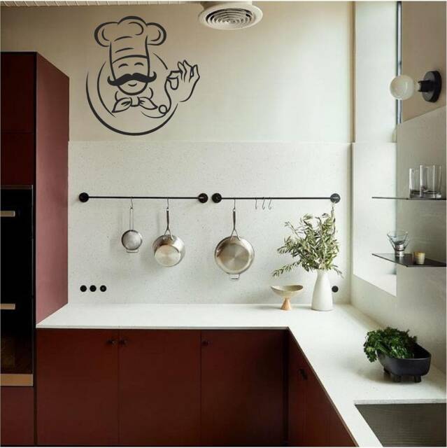 Happy Chef - 0996 Wall Art Decal, Transfer, Mural, Sticker, 75 Colours, 5 Sizes, Interior Or Exterior Use , Easy To Apply - image 1