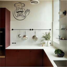 Happy Chef - 0996 Wall Art Decal, Transfer, Mural, Sticker, 75 Colours, 5 Sizes, Interior Or Exterior Use , Easy To Apply