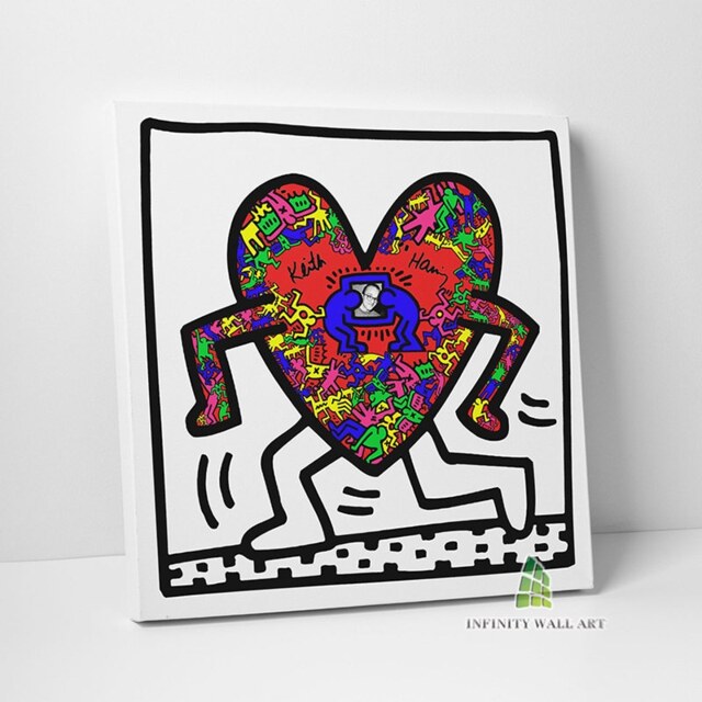 Love Heart Canvas Art Wall Abstract Pop Print Picture Framed Home Decor -D905 - image 1
