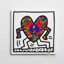 Love Heart Canvas Art Wall Abstract Pop Print Picture Framed Home Decor -D905 - thumbnail 2