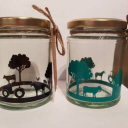 Farm/Countryside Silhouette Jar - Tealight Holder Storage Jar. Themed Candle Holder. Farmer Gift. Stocking Filler - thumbnail 2