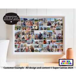 Customised 65 Picture Wedding Day Family Holiday Travel Memories Wall Art Photo Collage Display A2 A1 Poster Print Fathers Birthday Gift - thumbnail 2