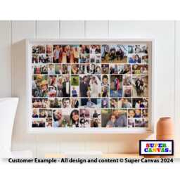 Customised 65 Picture Wedding Day Family Holiday Travel Memories Wall Art Photo Collage Display A2 A1 Poster Print Fathers Birthday Gift - thumbnail 1