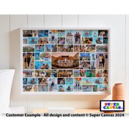 Customised 65 Picture Wedding Day Family Holiday Travel Memories Wall Art Photo Collage Display A2 A1 Poster Print Fathers Birthday Gift - thumbnail 3