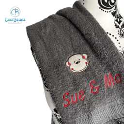 Monkey Smile Towel - Personalised Face Cloth/Hand Bath = Embroidered - thumbnail 2