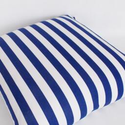 Navy & White Striped Pillow Cover Cotton Canvas Throw - thumbnail 4