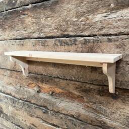Wall Shelf 15cm Deep, Wooden Bookshelf, Cookery Books, Display Shelves - in Various Widths - thumbnail 2