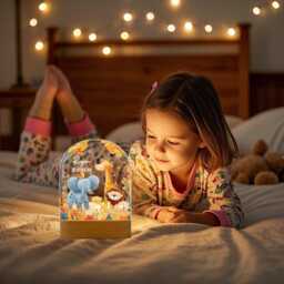 Personalised Led Animal Lamp, Safari Jungle Animals Light, Kids Night Light Gift, Easter Gifts For Kids, Kids Bedroom Nursery Table - thumbnail 2
