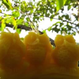 Three Wise Owls Beeswax Candle/See No Evil, Hear Speak Evil Handcrafted in America With 100% Natural Bird Candles - thumbnail 2