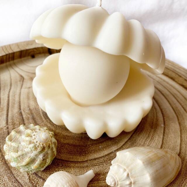 Mother Of Pearl Candle/Decorative Candle/Soy Wax/Handmade/Candle Gifts/Pearl Candle - image 1