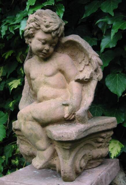 Guardian Angel, Seated Figure/Sculpture in Art Sandstone With An Antique Look, 32 X cm - image 1