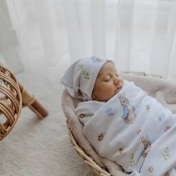 Peter Rabbit Organic Baby Blanket Set - Cotton With Hat, Soft & Warm Newborn Gift, Eco-Friendly, 0-6 Months - thumbnail 3