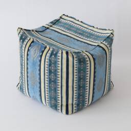 Kilim Bean Bag Pouf Cover F04 Turkish Moroccan Tribal Bohemian Square Kilim Rug Poef Puff Ottoman Footstool - thumbnail 3