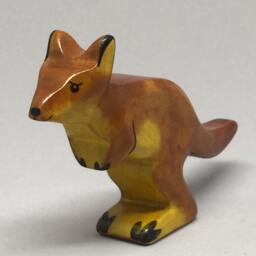 Toy Kangaroo Little Wooden Brown Colourful Standing Size 11, 0 X 6, 5 2, 2 cm - Bxhxs Approx. 25 Gr - thumbnail 4