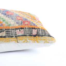 Kilim Lumbar Pillow Cover Turkish Bohemian Cushion - 12x24 - thumbnail 4
