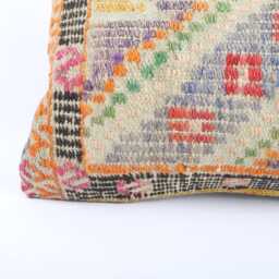 Kilim Lumbar Pillow Cover Turkish Bohemian Cushion - 12x24 - thumbnail 2