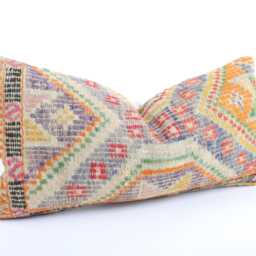 Kilim Lumbar Pillow Cover Turkish Bohemian Cushion - 12x24 - thumbnail 3