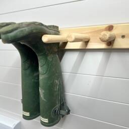 Wall Mounted Wellington Boot Storage Rack - Natural Wood - thumbnail 4