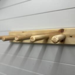 Wall Mounted Wellington Boot Storage Rack - Natural Wood - thumbnail 2