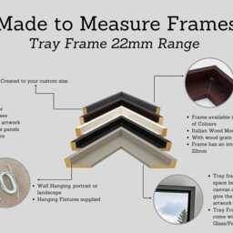Made To Measure Wooden Tray Frames-22mm Canvases(Important-Read Description Box Before Ordering-The Perimeter Is All 4 Sides Added Together - thumbnail 3