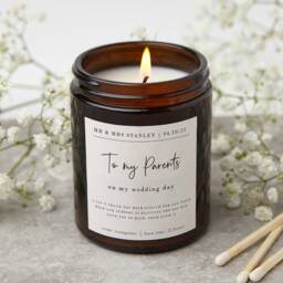 Parents Of The Bride Or Groom Gift, Personalised Scented Candle - Gifts