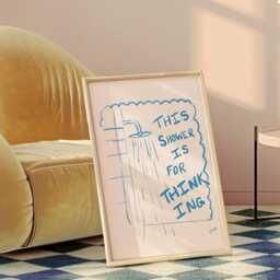 This Shower Is For Thinking Art Print - Funny Bathroom Art, Washroom Decor Poster Print, Hand Drawn Wall Decor, Typography - thumbnail 3