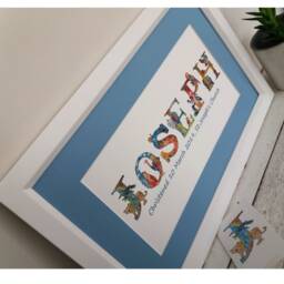 Personalised Jungle Animal Name Print Nursery Decor, Christening Gift - thumbnail 3