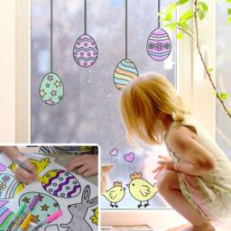 Easter Colour in Window Sticker Pack, Sticker, in Stickers, Egg Colour In, Spring Crafts, Window Crafts - thumbnail 1