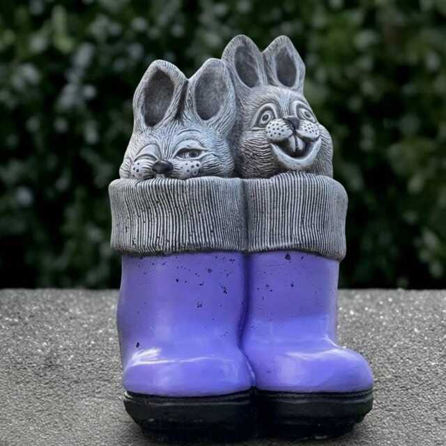 Fantasy Rabbit in Boots Statue Concrete Sculpture Outdoor Bunny Figure Cement Animal Decor Handmade Ornament Bunny Lover Gift - image 1