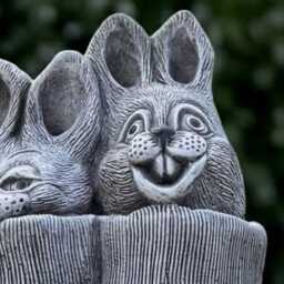 Fantasy Rabbit in Boots Statue Concrete Sculpture Outdoor Bunny Figure Cement Animal Decor Handmade Ornament Bunny Lover Gift - thumbnail 3