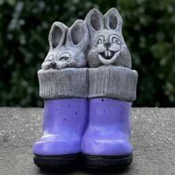 Fantasy Rabbit in Boots Statue Concrete Sculpture Outdoor Bunny Figure Cement Animal Decor Handmade Ornament Bunny Lover Gift - thumbnail 2