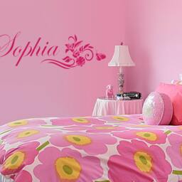 Personalized Name & Butterflies Blossom Custom Girls Nursery Wall Decal #1104 - thumbnail 2