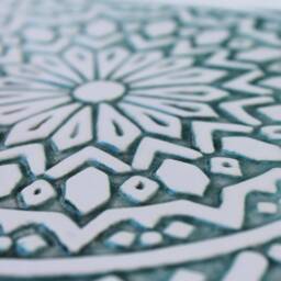 Handmade Aqua Ceramic Tile Set Coastal Boho Wall Art - 20cm - thumbnail 3