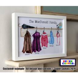 Family Coats Custom Portrait Personalised Handmade Framed Print Wife Husband Mum Friend Sister Grandparents Birthday Mothers Day Gift - thumbnail 2