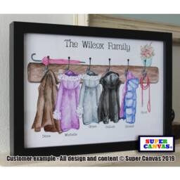 Family Coats Custom Portrait Personalised Handmade Framed Print Wife Husband Mum Friend Sister Grandparents Birthday Mothers Day Gift