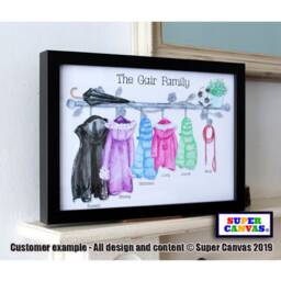 Family Coats Custom Portrait Personalised Handmade Framed Print Wife Husband Mum Friend Sister Grandparents Birthday Mothers Day Gift - thumbnail 4