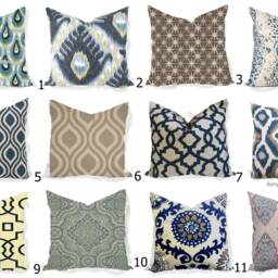 Pillows Covers - Navy Indigo Natural Ikat Modern- All Sizes 16x16 18x18 Throw Toss Accent Pillow - thumbnail 2