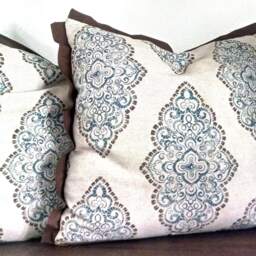 Pillows Covers - Navy Indigo Natural Ikat Modern- All Sizes 16x16 18x18 Throw Toss Accent Pillow - thumbnail 3