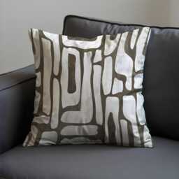 Modern Abstract Cushion Cover, Black & White Organic Line Pillow Case, Minimalist Monochrome Throw Contemporary Decor - thumbnail 1