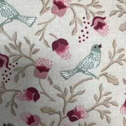 "2 Fryetts Birdsong Chintz Raspberry Cream Cushion Covers Pink Blue Bird Print 16""-24" - thumbnail 2